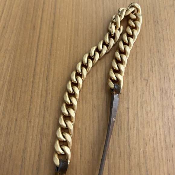 Miu Miu brown leather belt w/chain - Picture 4 of 7